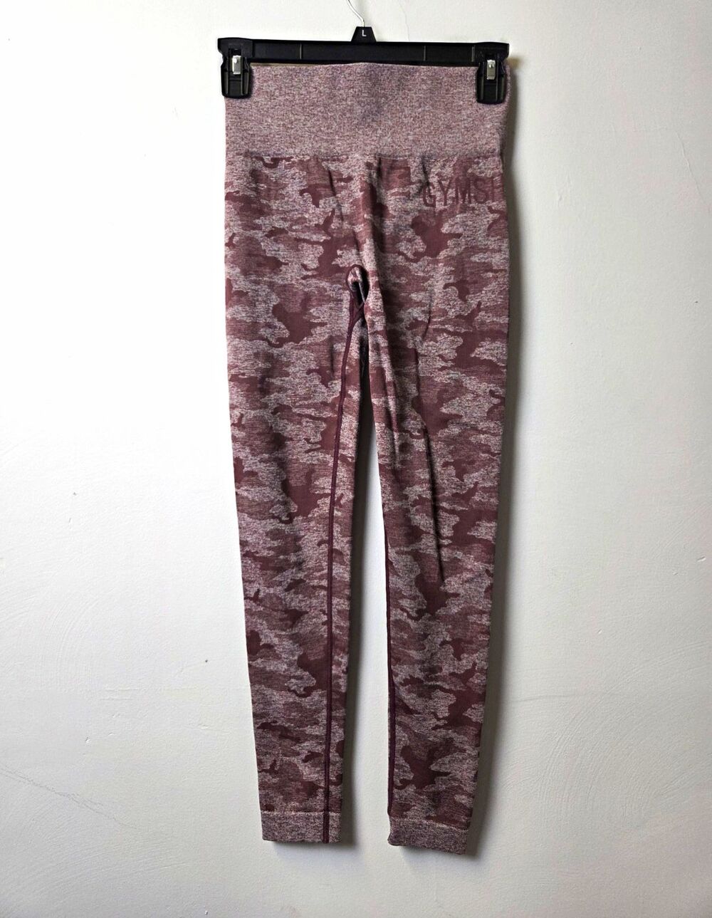Gymshark Camo Seamless Maroon Pink High Rise Leggings S